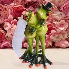 Funny Frog Figurine Wedding Cake Topper – Cute Desk Decor for Living Room & Bedr