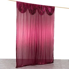 10×10 ft BURGUNDY Double Drape Satin CURTAIN Photography Backdrop Panel Party