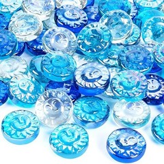 5 LB Flat Glass Stone – Decorative Marbles – Mixed Blues & Clear – Sun