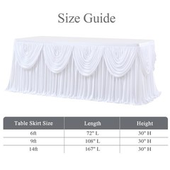 gogoparti White Tutu Table Skirts 108″ x 30″ (Rectangular), Classical