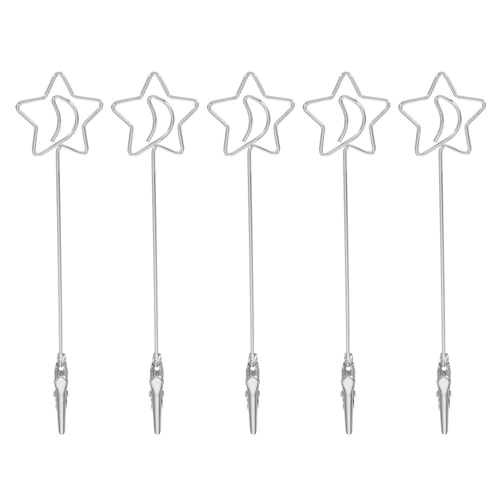 PATIKIL 5PCS Metal Alligator Clamp, 1 Set Star Shape Multi-Functional Silver