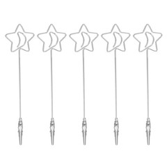 PATIKIL 5PCS Metal Alligator Clamp, 1 Set Star Shape Multi-Functional Silver