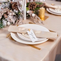 50 PCS Name Place Cards Table Setting Blank Satin Ribbon 1.57×3.54 Inch Gold