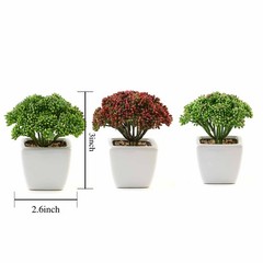 Set of 3 6″ tall Assorted Faux Sedum Succulent Plants with Off White Pots SALE