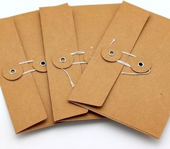 250gsm Kraft Paper Envelope Vintage Pockets Bulk medium, Brown-20