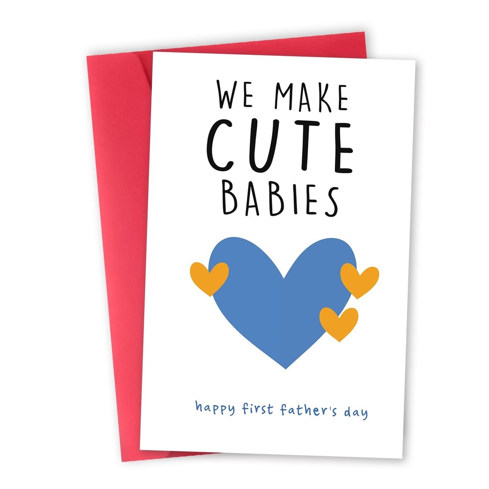 Happy First Father’s Day Card for New Dad, Cute 1st Fathers Day Card, Sweet F…