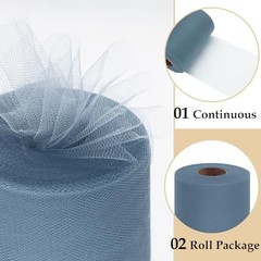 Tulle Fabric Roll 6 Inch by 100 Yards (300 feet) 6″ X 100 Yards Dusty Blue