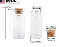 MaxMau 24PCS 10ml Glass Bottles with Cork Stoppers Wedding Party Favors DIY Vial