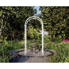 White Vinyl Arbor 81 in. x 39 in. Yard Garden Pathway Weather Resistant Accent