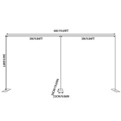 6M x 3M Heavy Duty Wedding Backdrop Stage Stand Pipe & Drape Kit Curtain Frame