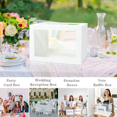 Gift Cards Box Holder with Clear Window for Wedding Receptions (Transparent Wind