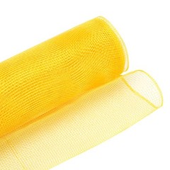 Yellow Deco Mesh Rolls – 10″ Yellow Fabric Mesh Ribbon for Christmas Tree