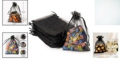 100PCS Black Organza Bags 4×6 for Elegant Gifts – Versatile Drawstring Pouches