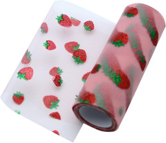 6 Inch X 10 Yards (30 Feet) Shiny Strawberry Tulle Rolls Mesh Shiny Fabric Ribbo