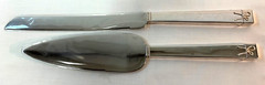 VERA WANG Wedgwood Love Knots Silver Plated Cake Knife & Trowel Wedding Server