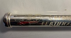 Wedding Certificate Holder Engraved Silver Plated Tube “Cherished Bouquet”