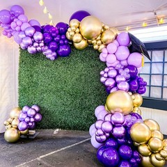 BAUANOOY Purple and Gold balloons, 60pcs 12 Inch 12 inches,