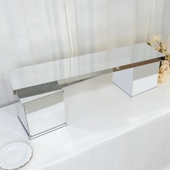 46″ x 12″ Silver Plexiglass Connector Plate for Rectangular Pedestal Stands