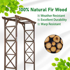 79 In. X 61 In. Wooden Garden Arbor, Wedding Arch, Arch Backdrop Stand for Cerem
