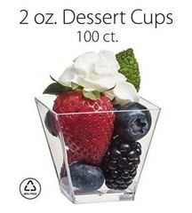 100 Ct Elegant Square Mini Cube 2oz Clear Tasting Sample 100 Count (Pack of 1)