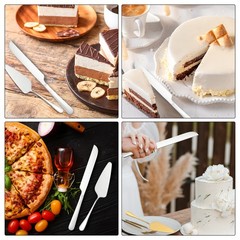 Wedding Cake Knife and Server Set Silver Cake Cutting Set (10.6/9 Inch)