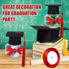 Set of 6 DIY Graduation Mason Jar Party Gifts 1.4 oz Mini Graduation Cap – New