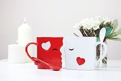 Kissing Mugs Set, Anniversary & Wedding Gifts, Exquisitely Crafted Two Large