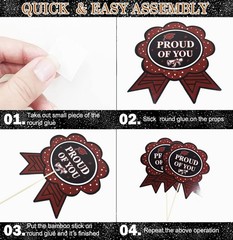 Graduation Decorations Maroon White Black 2026/Burgundy