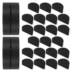 24Pcs Semi Circle Wood Place Card Stands Wedding Table Name Holders Black