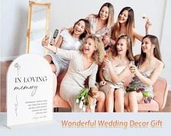 White Acrylic Wedding Sign In Loving Memory Memory Table Gift Display Sign