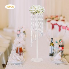 10PCS 80cm/31.5in Wedding Flower Vase Clear Acrylic Floral Stand for Table