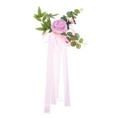 6Pcs Wedding Aisle Decorations Pew Flowers Chair Artificial Flowers Pink