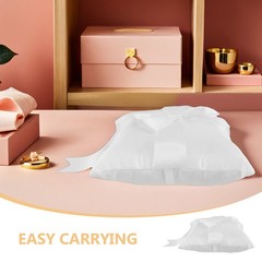 2Pcs Wedding Ceremony Ring Cushion Holder White Fabric Elegant Bowknot Pillow