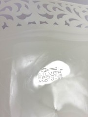 41 Silver Spoon Pierced Edge Plastic Plates Lace Romantic Wedding 10.75” *defect
