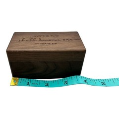 Walnut Wood Wedding Ring Box Ephesians 5:31 Religious Scripture Engraved Brown