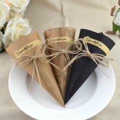 50/100 Vintage Kraft Paper Cones Bouquet Candy Boxes Wedding Party Gifts Flower