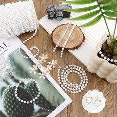 Pearl Garland, 6 MM White Faux String of Pearls, 78 FT Pearl Garland for Chri…