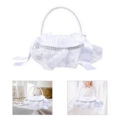 1PC Storage Holder Girl Basket Wedding Supply Lace Wedding Basket