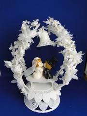 New Vintage Wilton «Lover’s Bower » Wedding Cake Top, kissing couple, 110-3006