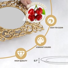 MAONAME 12″ Gold Charger Plates Set of 6, Mirror Charger for Dinner Plates, P…
