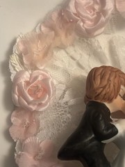 Vintage Coast Novelty Wedding Cake Topper Kissing Bride Groom Lace Arch 9 Inch