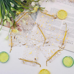 100 Pieces Moon Star Organza Jewelry Candy Bags, 2.7×3.5 Inch Sheer White Organz