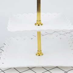 European Three-layer Cake Stand Trays Prom Party Dessert Candy Fruit Plate Home