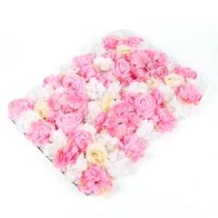 12-Pack Artificial Flower Wall Panels 24″ x 16″ Pink&Yellow&White Wedding Decor