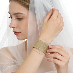 6 Pcs Prom Corsage Wristband Gold Wedding Wristlet Bridesmaid Gifts