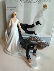 WeddingStar Escaping Groom Porcelain Wedding Cake Topper Bride Groom NEW in Box