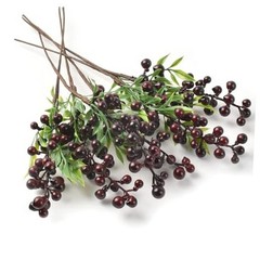 Artificial Berries, 6Pcs Lifelike Berry with Stems Fake Christmas Dark Red