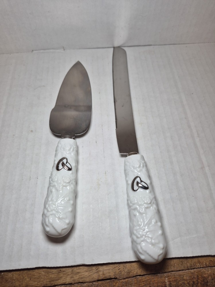 Ceramic Wedding Cake Knife & Server