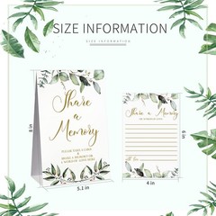 Zonon 51 Pcs Share a Memory Cards and Greenery Seating 4×6 inches, Gold Font