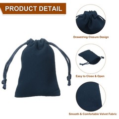 20pcs Velvet Gift Bags 2″ x 2.8″ Drawstring Jewelry Pouches Navy Blue
